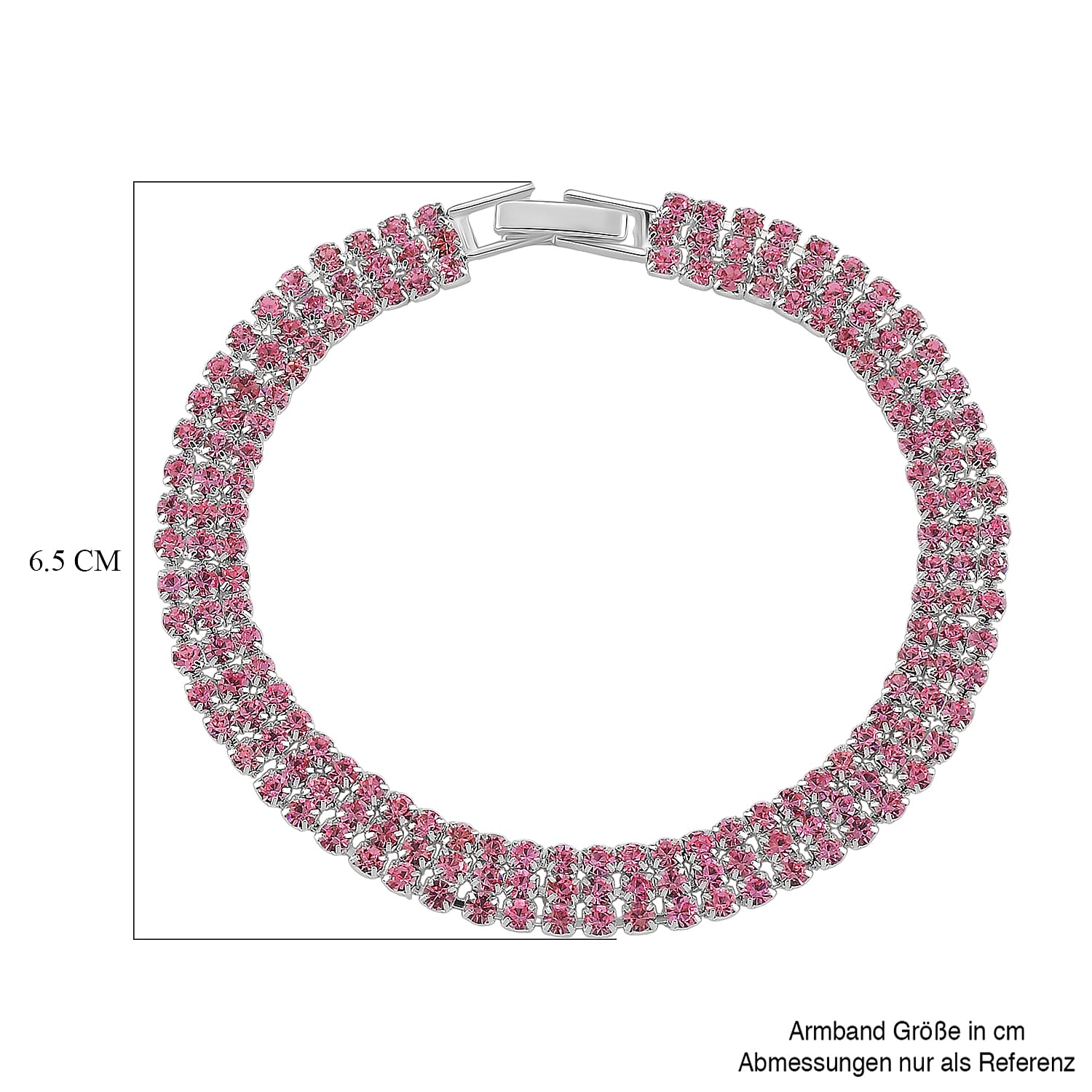 Austrian Pink Crystal Bracelet (Size - 7.5) 8202170 5