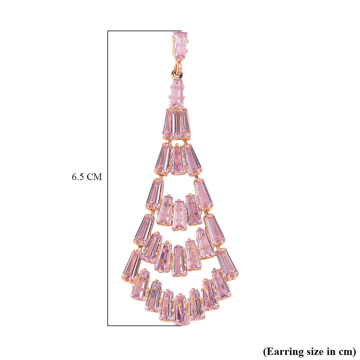 Boutique Collection - Austrian Pink Crystal Dangling Earrings in Rose Gold Plated 8254423 4