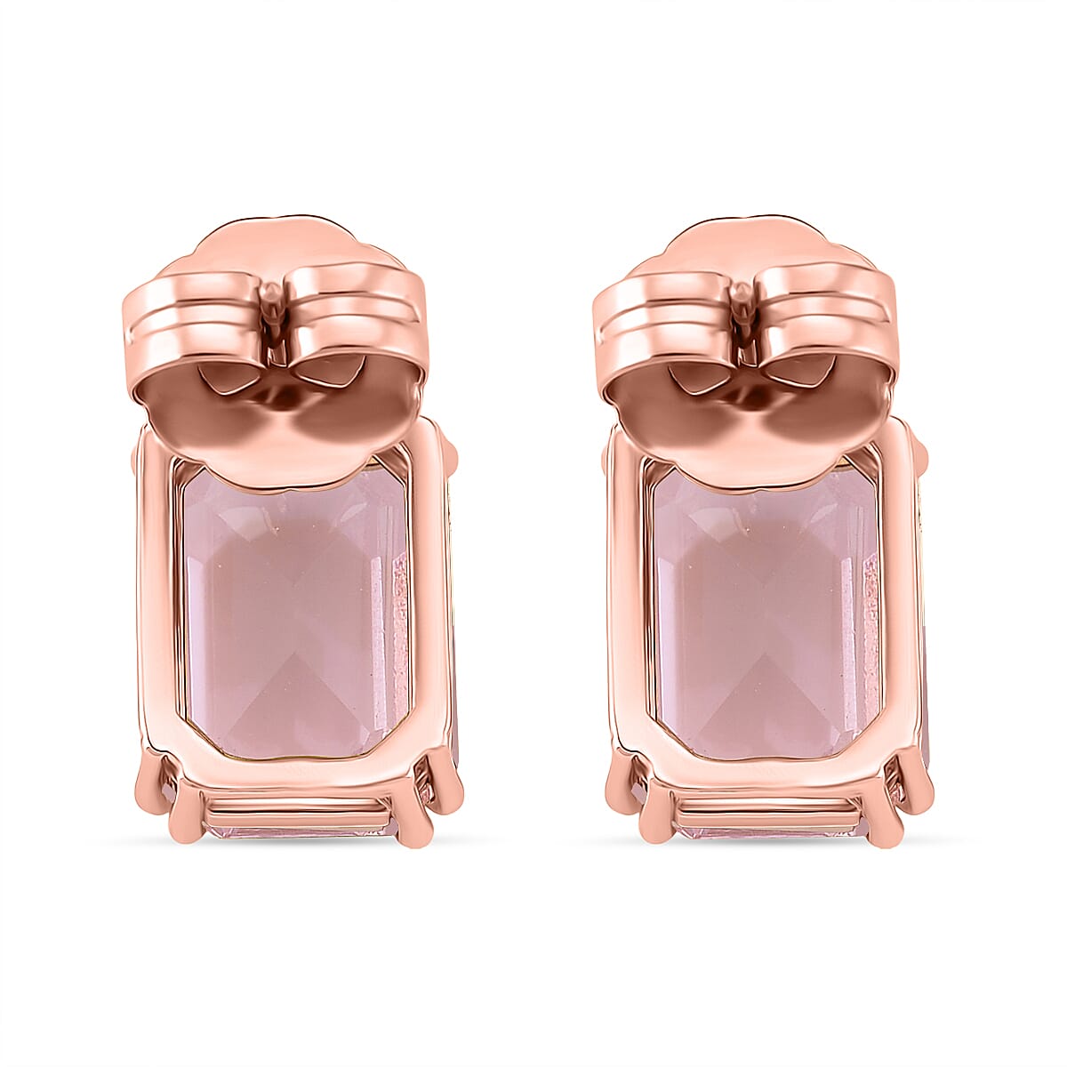 Austrian Pink Crystal Solitaire Stud Earring with Push Back in Rose Gold Tone 8162374 5