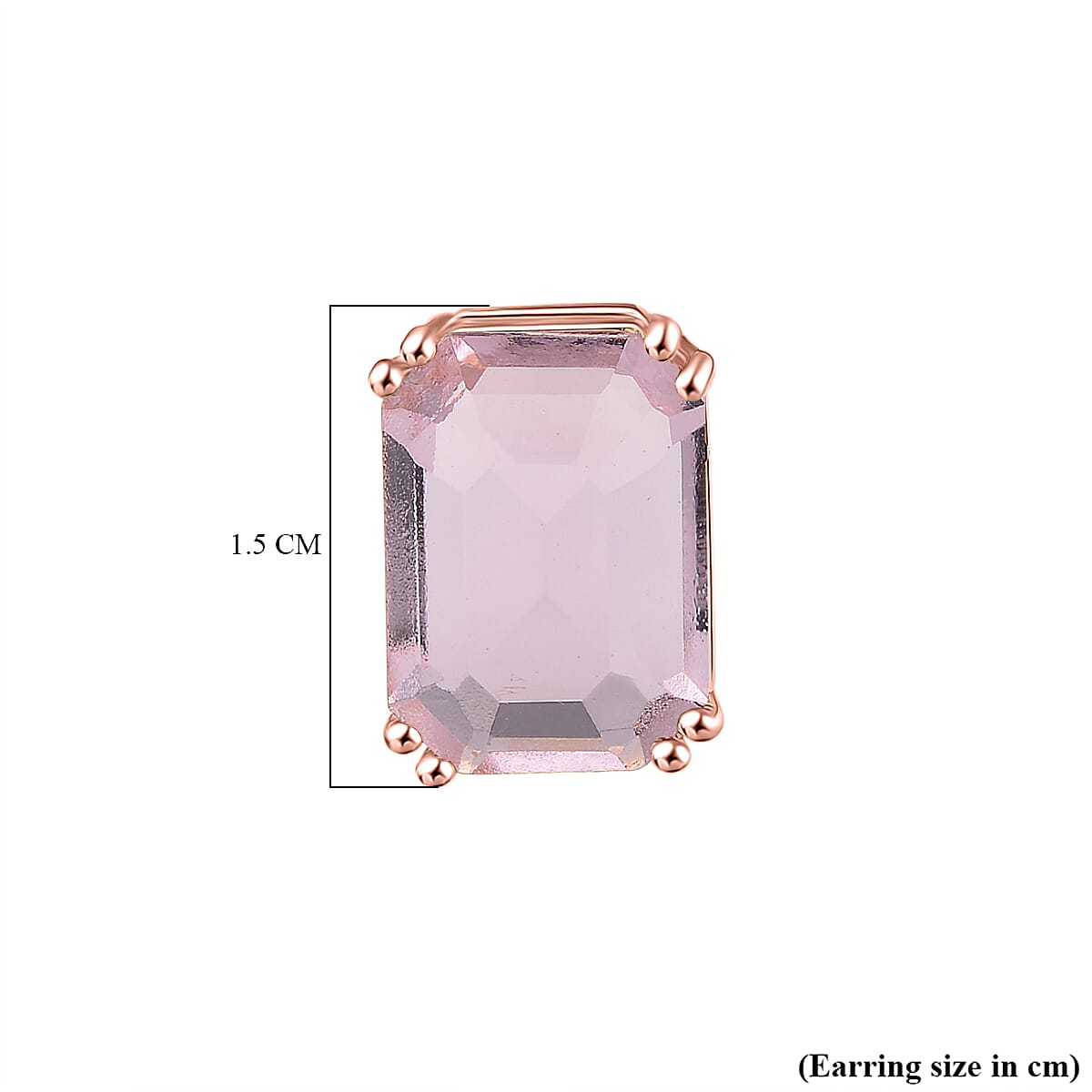Austrian Pink Crystal Solitaire Stud Earring with Push Back in Rose Gold Tone 8162374 6