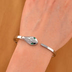BIGGEST DESIGNER CLOSEOUT - Biacco Collection - Green Cubic Zirconia & White Cubic Zirconia Serpent Bangle (Size 7.5)