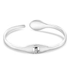 BIGGEST DESIGNER CLOSEOUT - Biacco Collection - Green Cubic Zirconia & White Cubic Zirconia Serpent Bangle (Size 7.5)