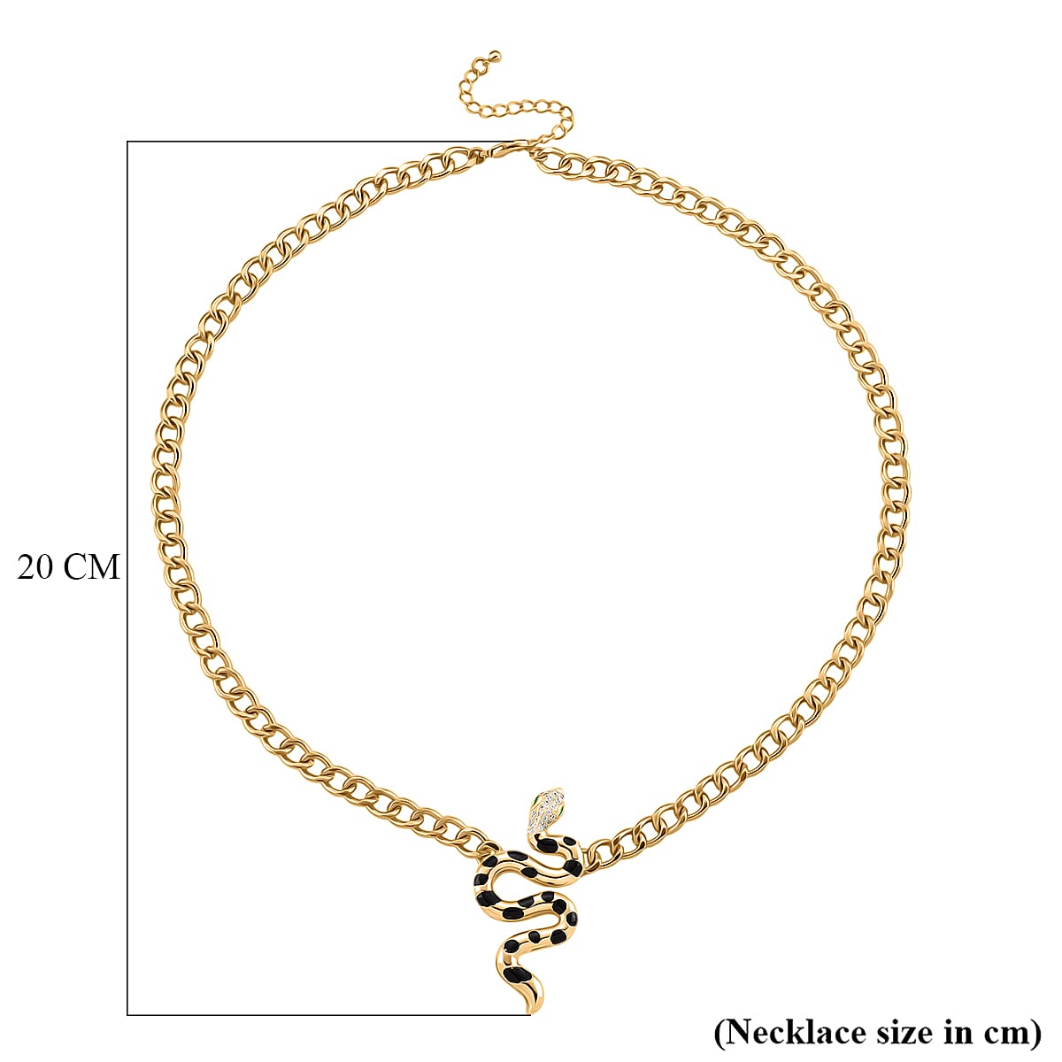 Austrian White Crystal &amp; Austrian Green Crystal Necklace (Size - 20 - 2) in Yellow Gold Plated 8244391 7