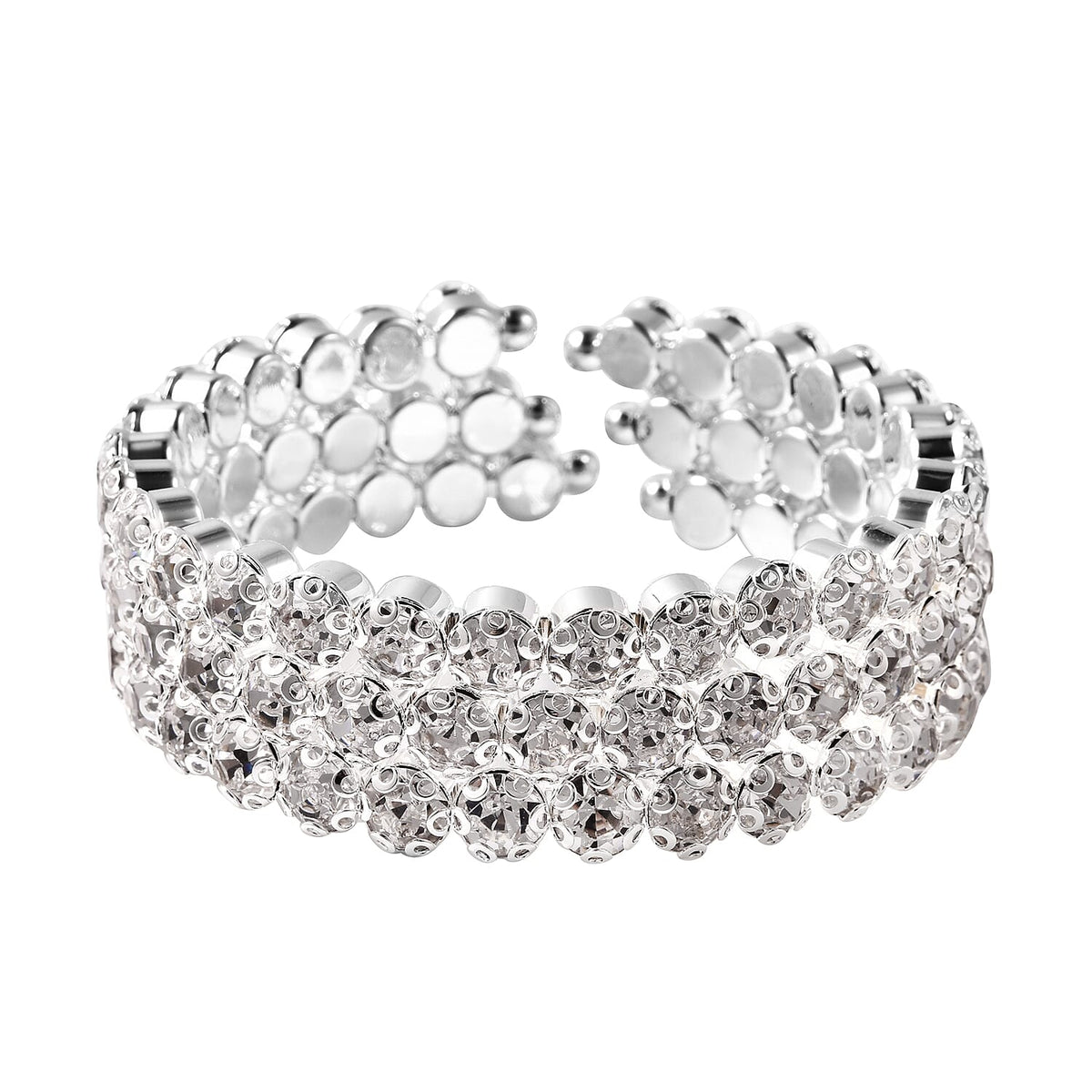 Austrian White Crystal Bangle (Size 6.5) in Silver Tone 6026038 3