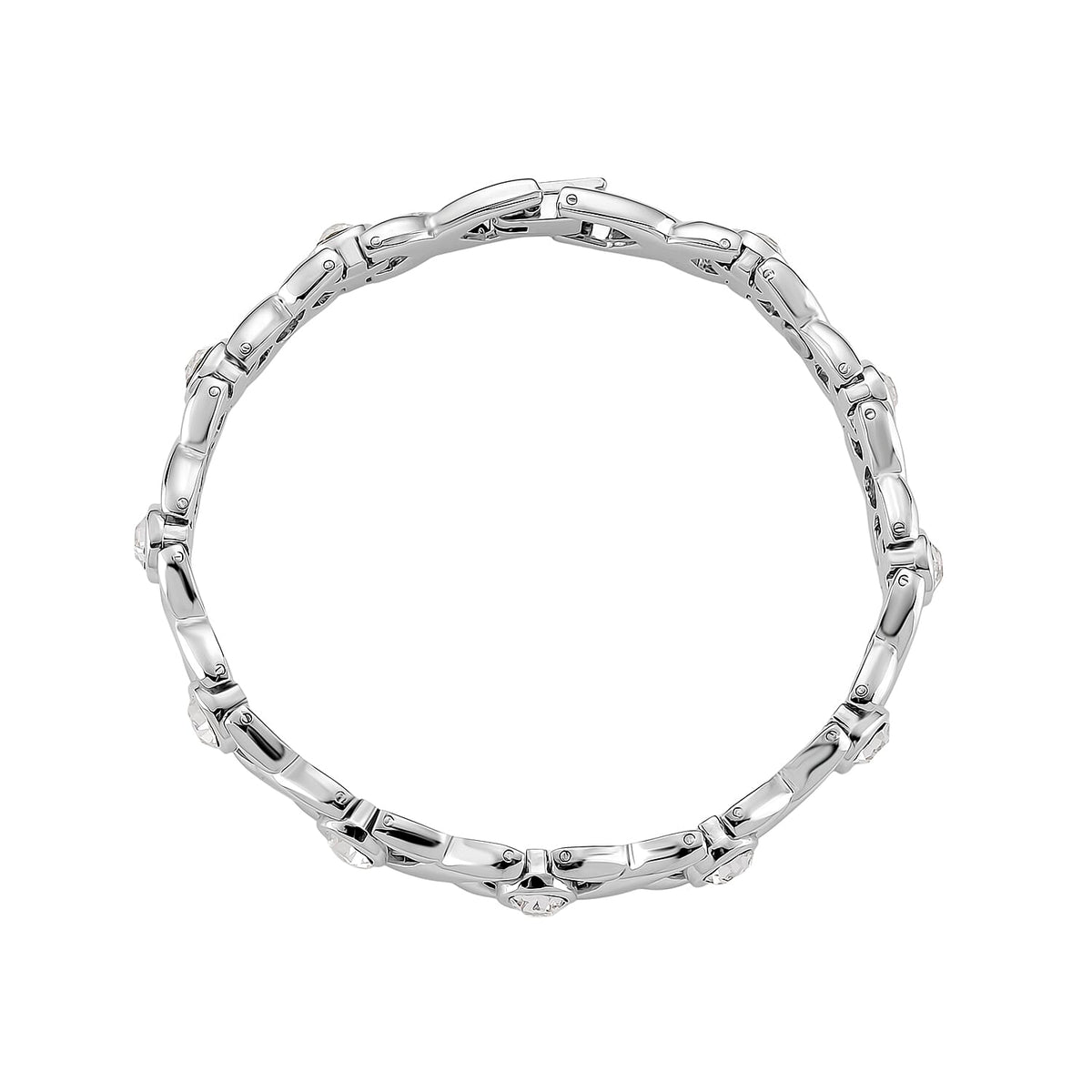 Austrian White Crystal Beads Bracelet (Size - 7.5) in Silver Colour Tone 1.10 Ct. 8196339 3