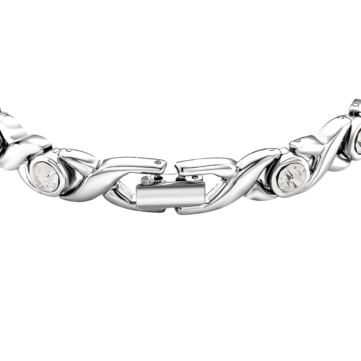 Austrian White Crystal Beads Bracelet (Size - 7.5) in Silver Colour Tone 1.10 Ct. 8196339 4