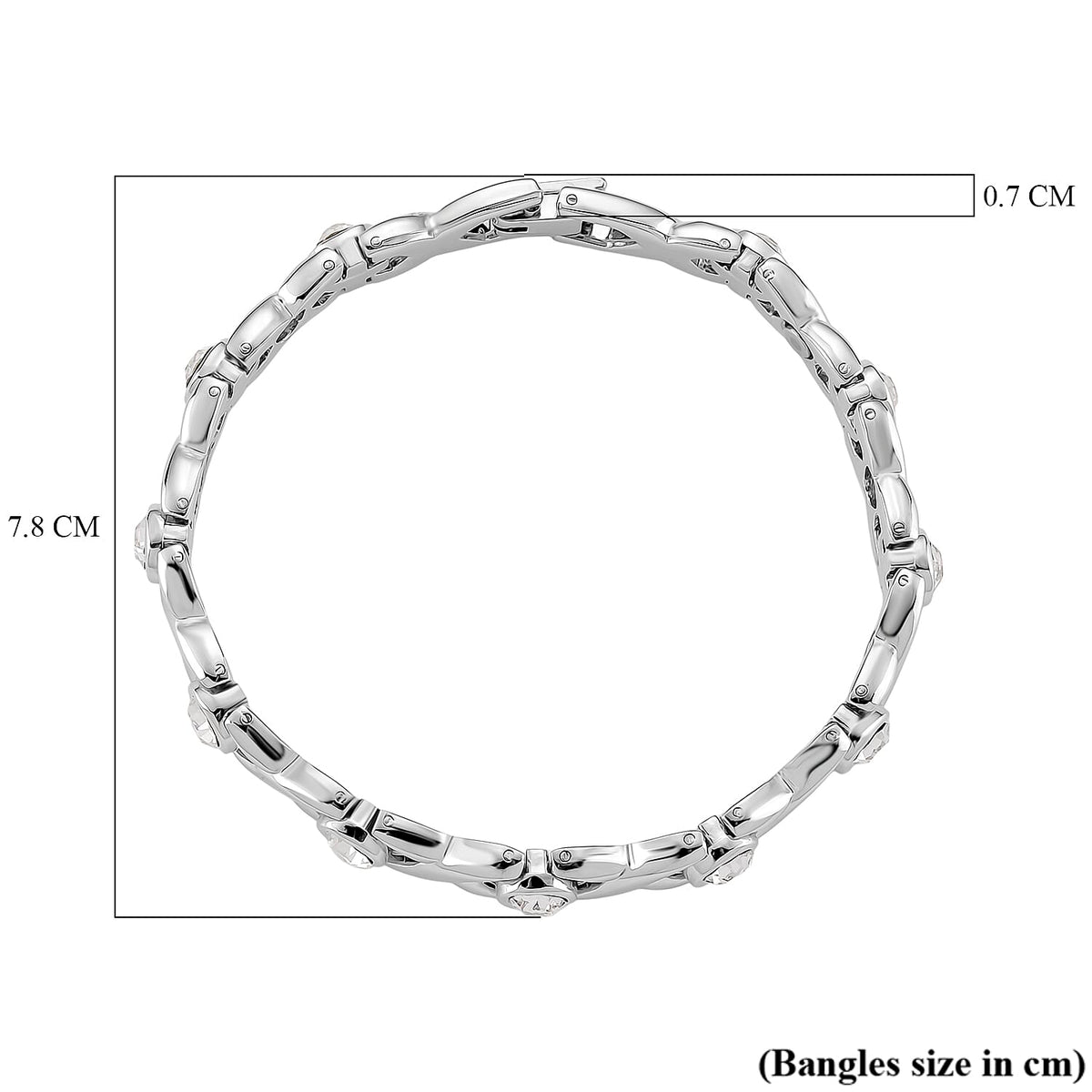Austrian White Crystal Beads Bracelet (Size - 7.5) in Silver Colour Tone 1.10 Ct. 8196339 5
