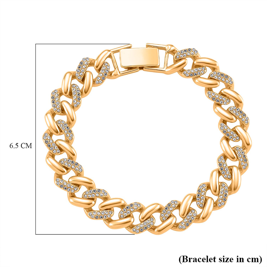 Austrian White Crystal Bracelet (Size - 7.5)