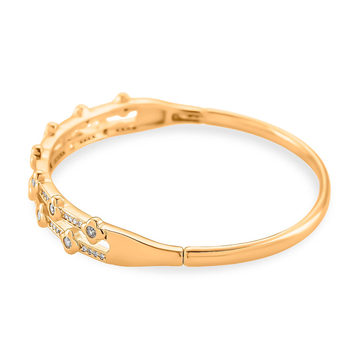 Austrian White Crystal Bubble Bangle (Size 7) in Yellow Gold Plated 8244430 5