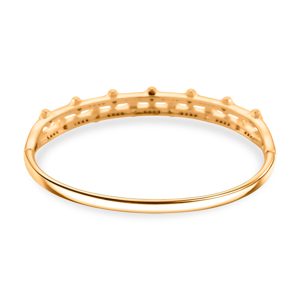 Austrian White Crystal Bubble Bangle (Size 7) in Yellow Gold Plated 8244430 6