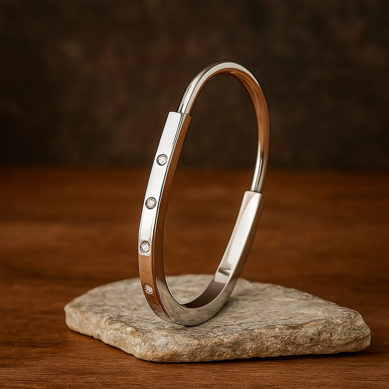 Austrian White Crystal Cuff Bangle 8239313 2