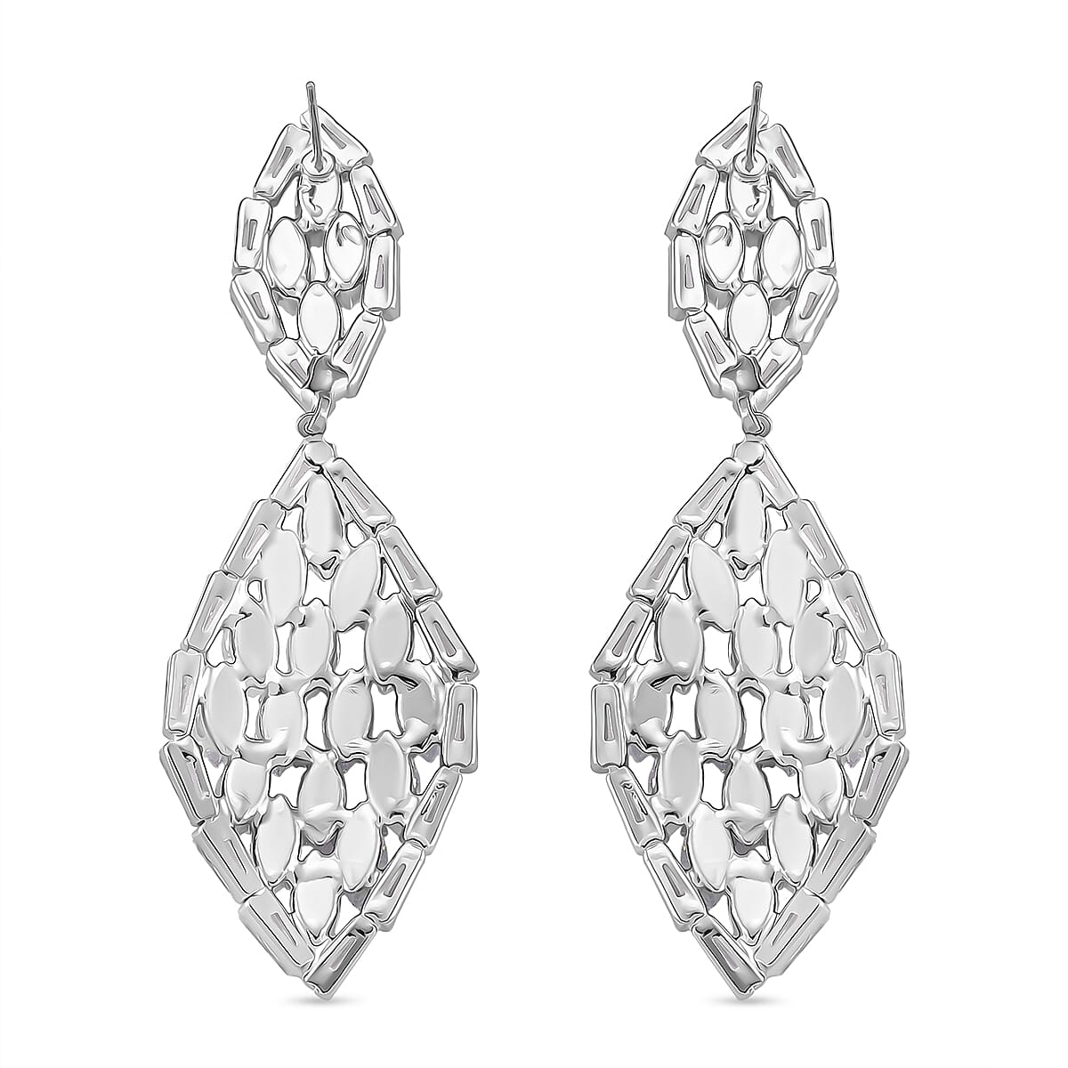 Boutique Collection - Austrian White Crystal Dangling Earrings in White Gold Plated 8254420 3