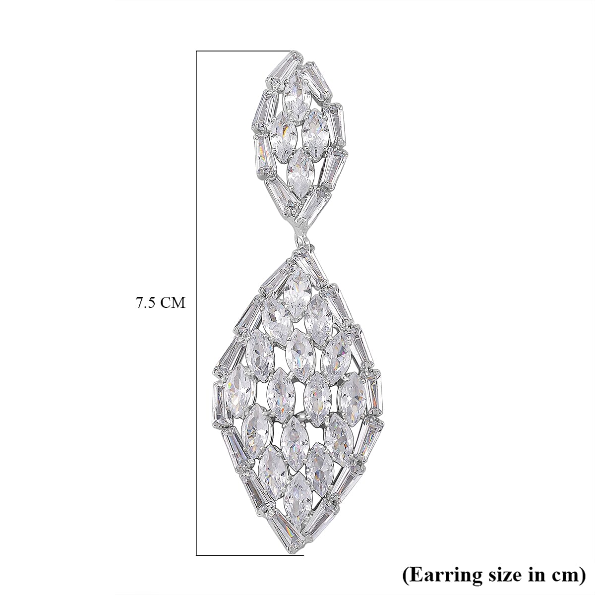 Boutique Collection - Austrian White Crystal Dangling Earrings in White Gold Plated 8254420 4