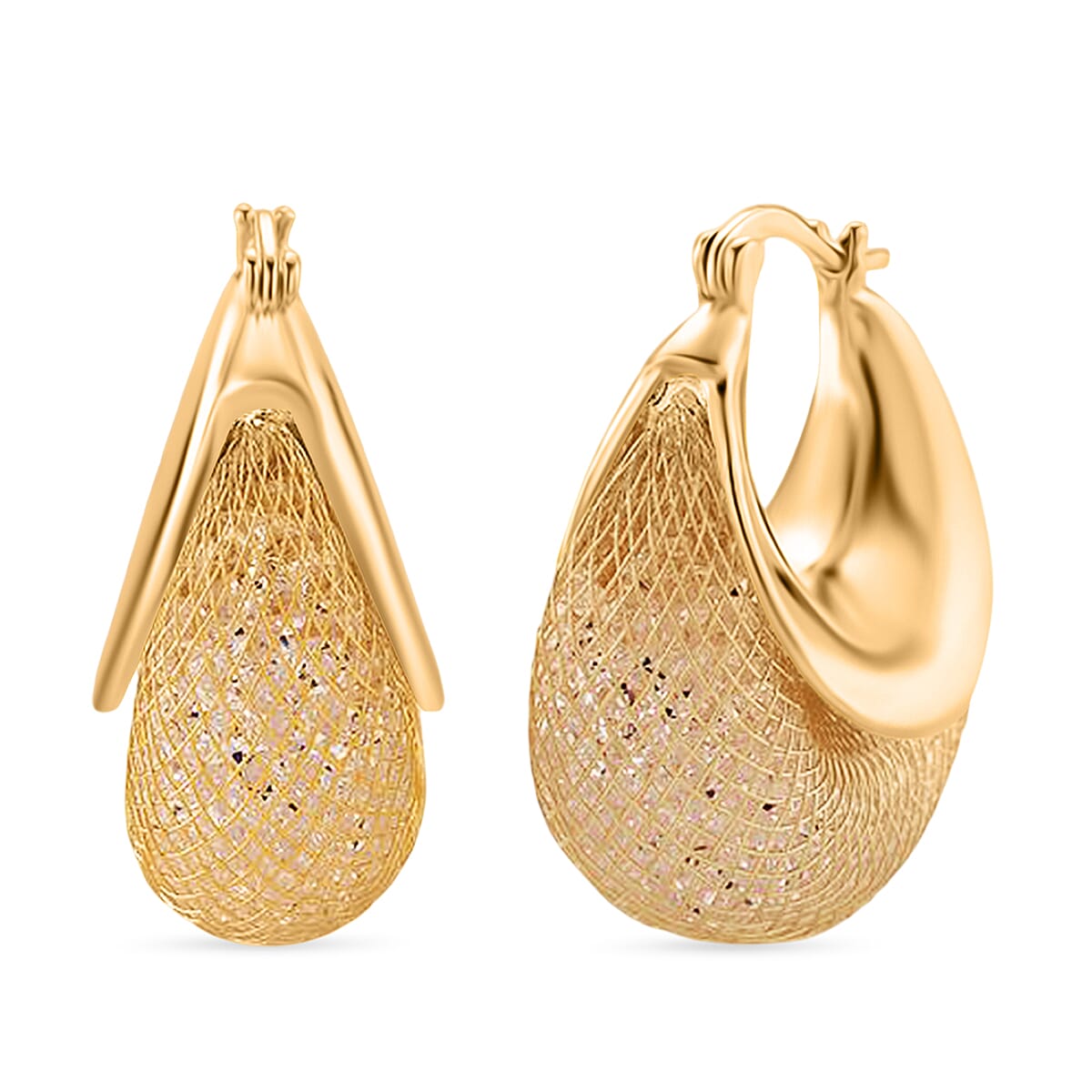 Austrian White Crystal Earrings with Clasp in Yellow Gold Plated 8204597 0