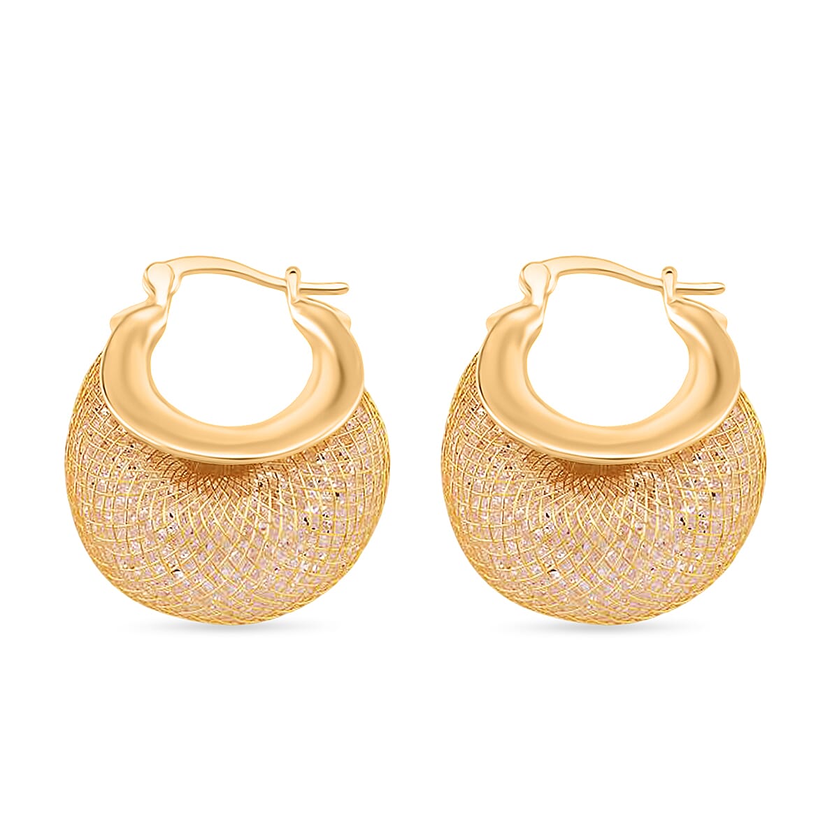 Austrian White Crystal Earrings with Clasp in Yellow Gold Plated 8204597 3