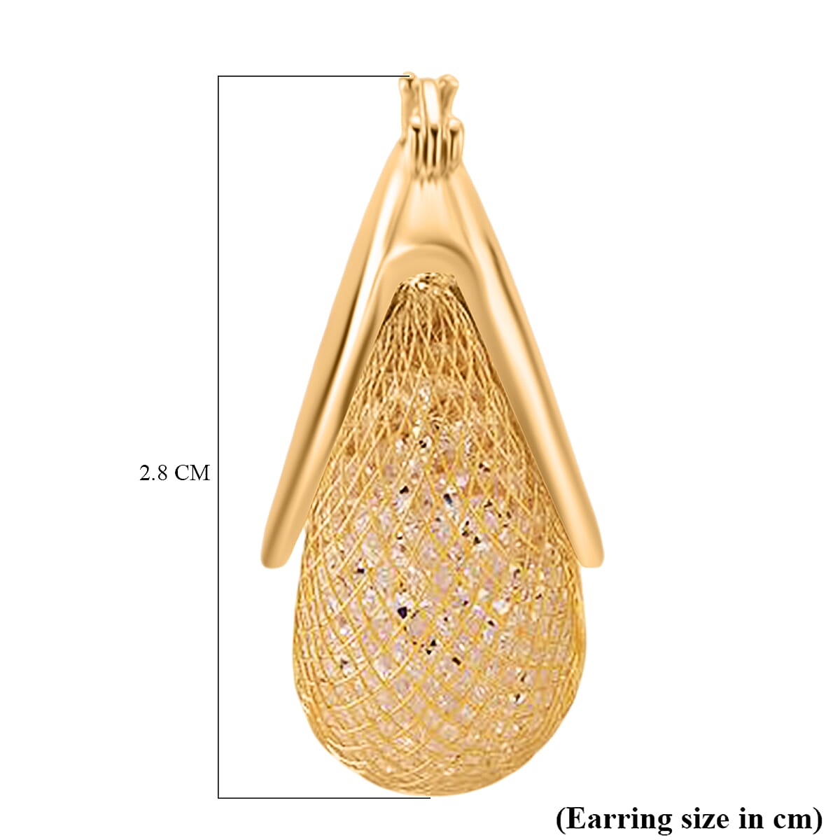 Austrian White Crystal Earrings with Clasp in Yellow Gold Plated 8204597 4