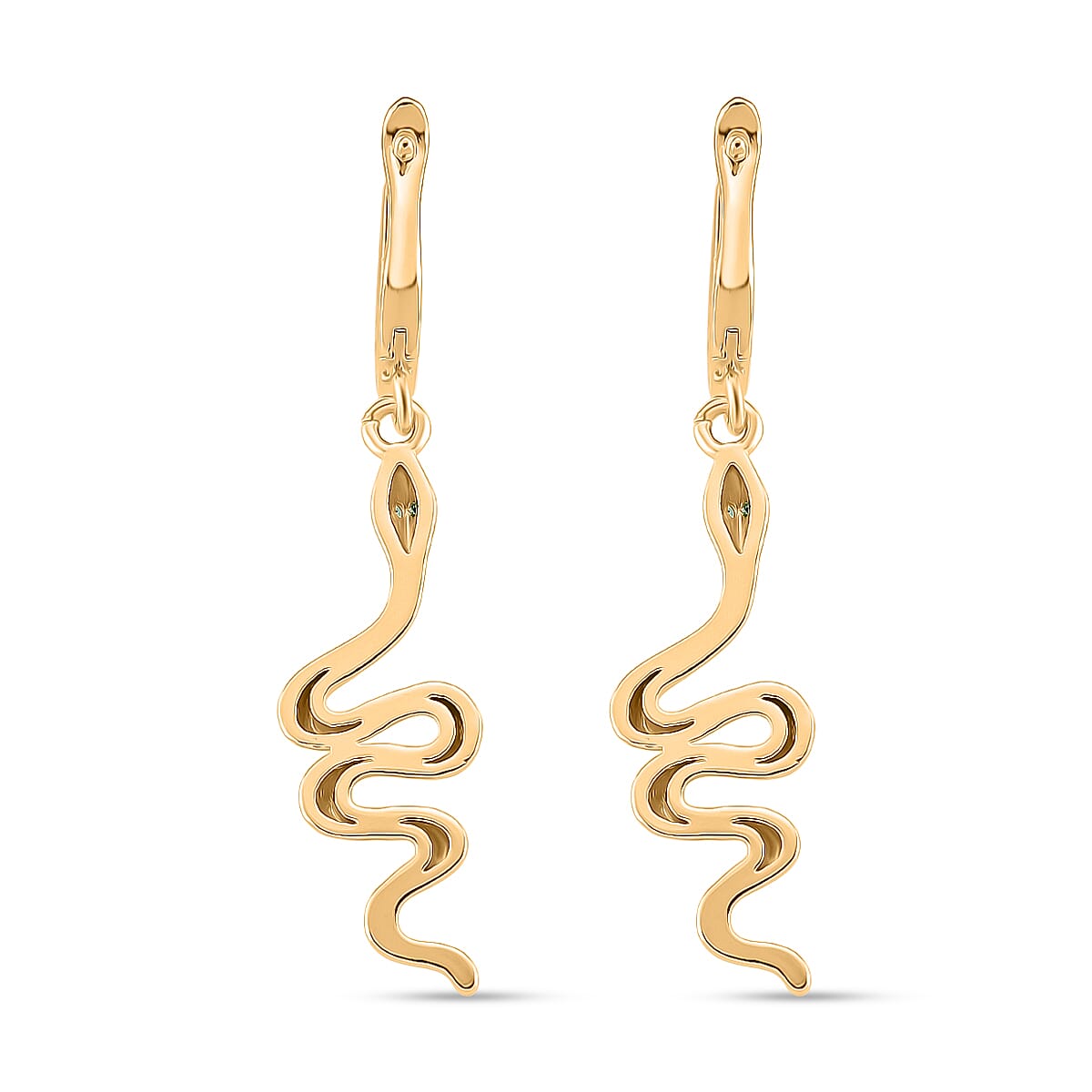 Biacco Collection - Austrian White Crystal Serpent Earrings with Clasp in Yellow Gold Plated 8215290 5