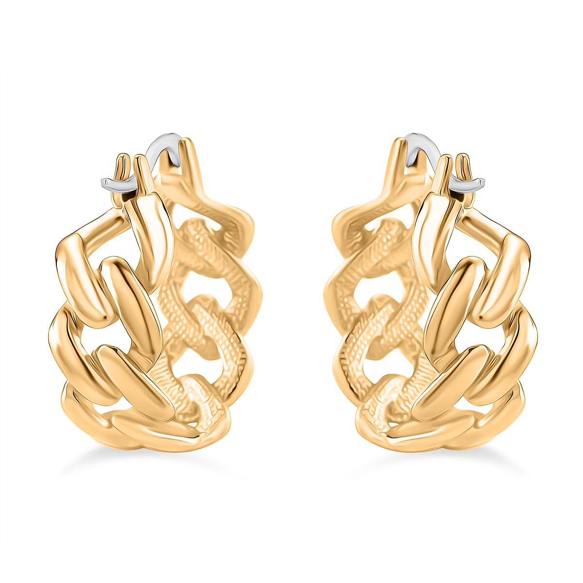 Closeout Deal Austrian White Crystal Curb Earrings with Clasp 8164288 5
