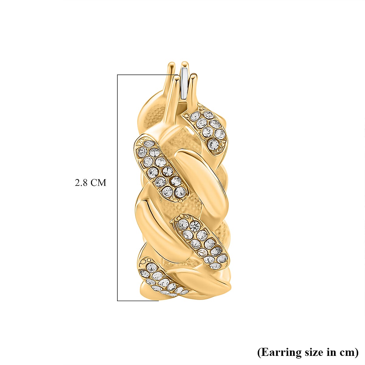 Closeout Deal Austrian White Crystal Curb Earrings with Clasp 8164288 6