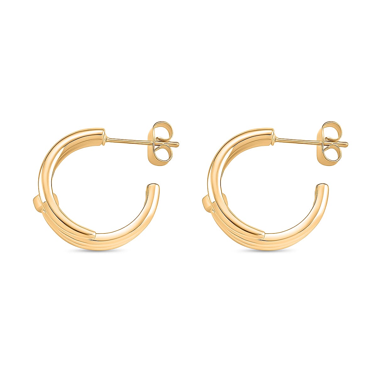 Boutique Closeout - Austrian White Crystal Earrings in Yellow Gold Plated 8215301 3