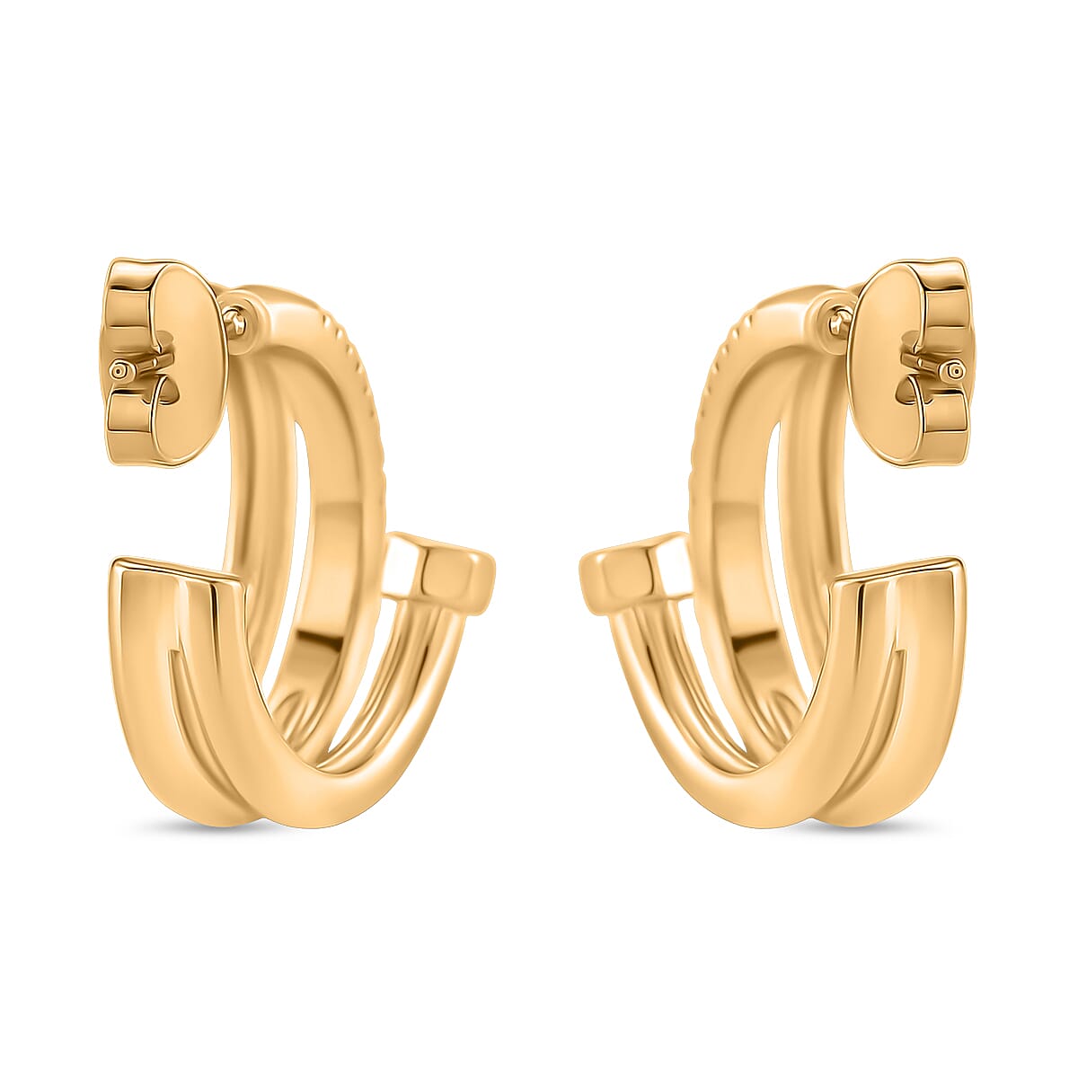Boutique Closeout - Austrian White Crystal Earrings in Yellow Gold Plated 8215301 4