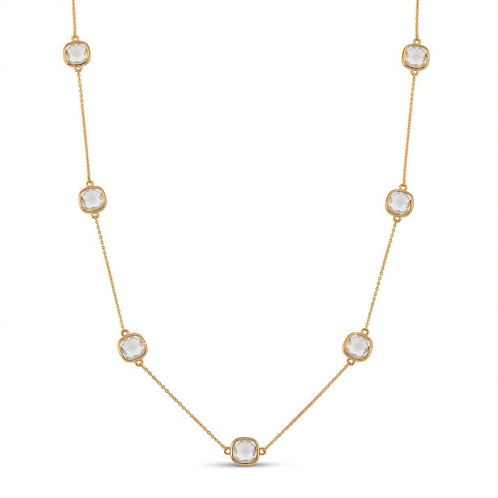 Designer Inspired- Austrian White Crystal Necklace (Size - 30-2 EXT) 8431914 1
