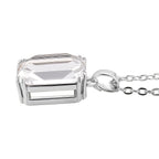 Austrian White Crystal Pendant with Chain (Size 20-2 Ext) with Lobster Clasp in White Tone