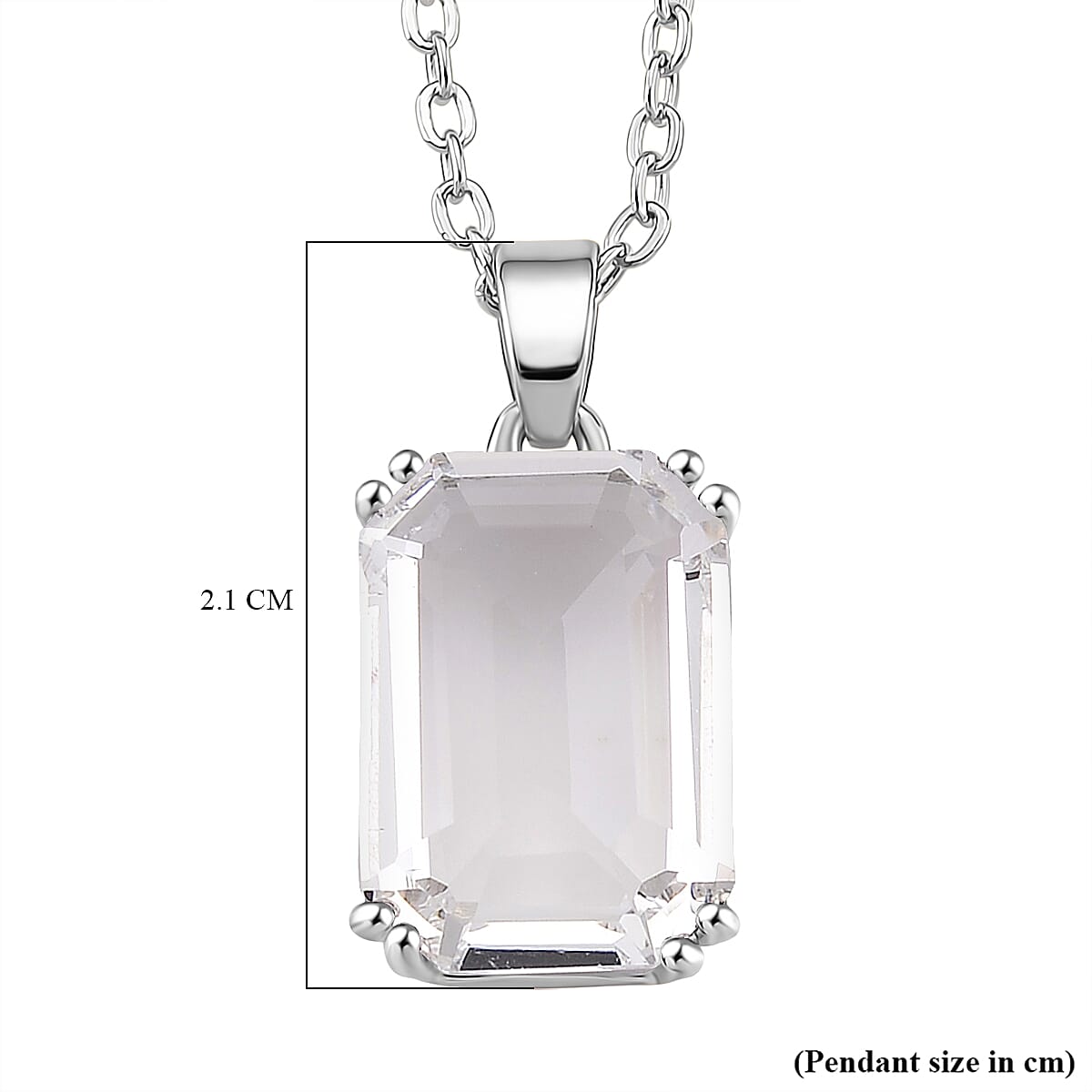 Austrian White Crystal Solitaire Pendant with Chain (Size 20-2 Ext) with Lobster Clasp in White Tone V32531114 6
