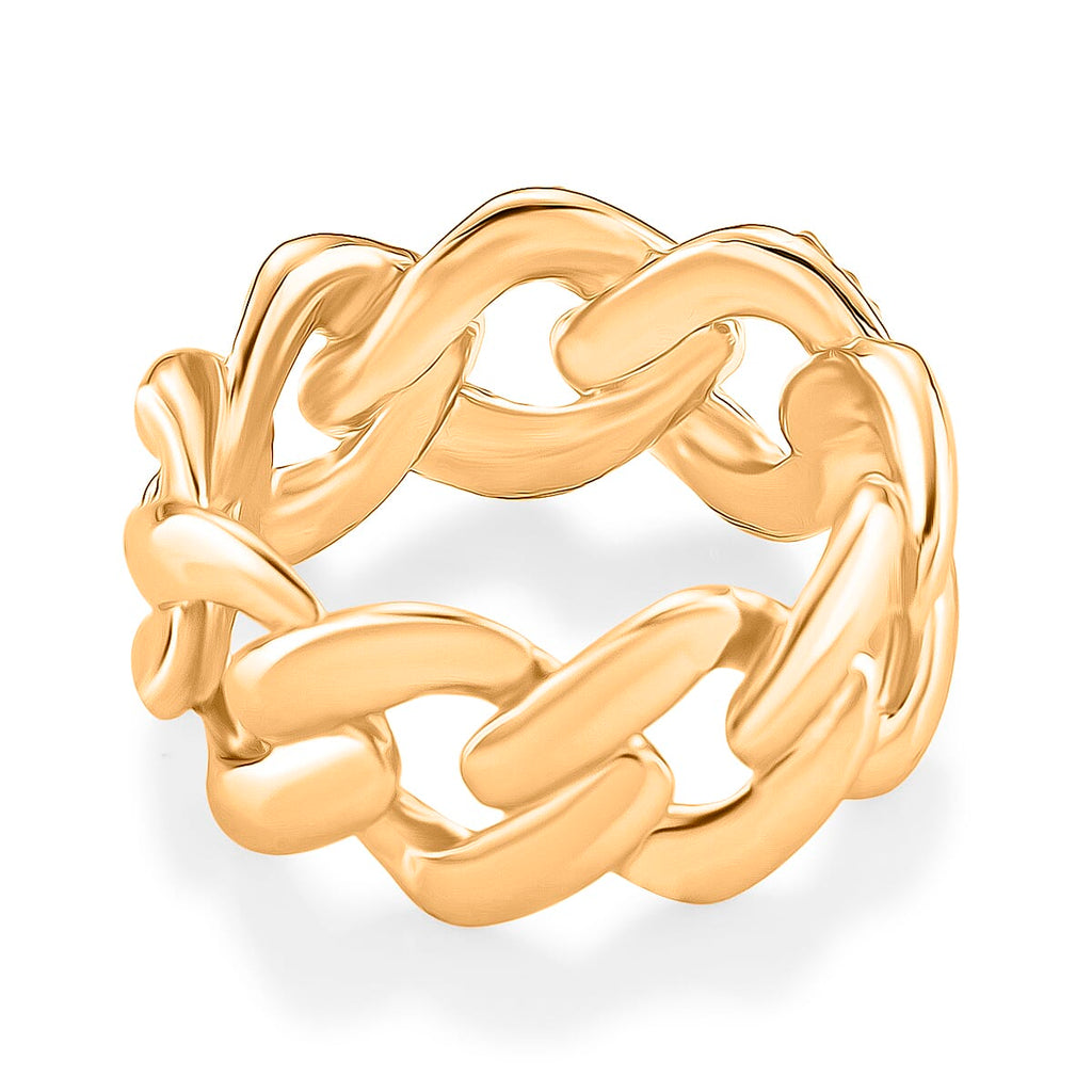 Designer Inspired  - Austrian White Crystal Curb Ring