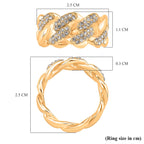 Designer Inspired  - Austrian White Crystal Curb Ring