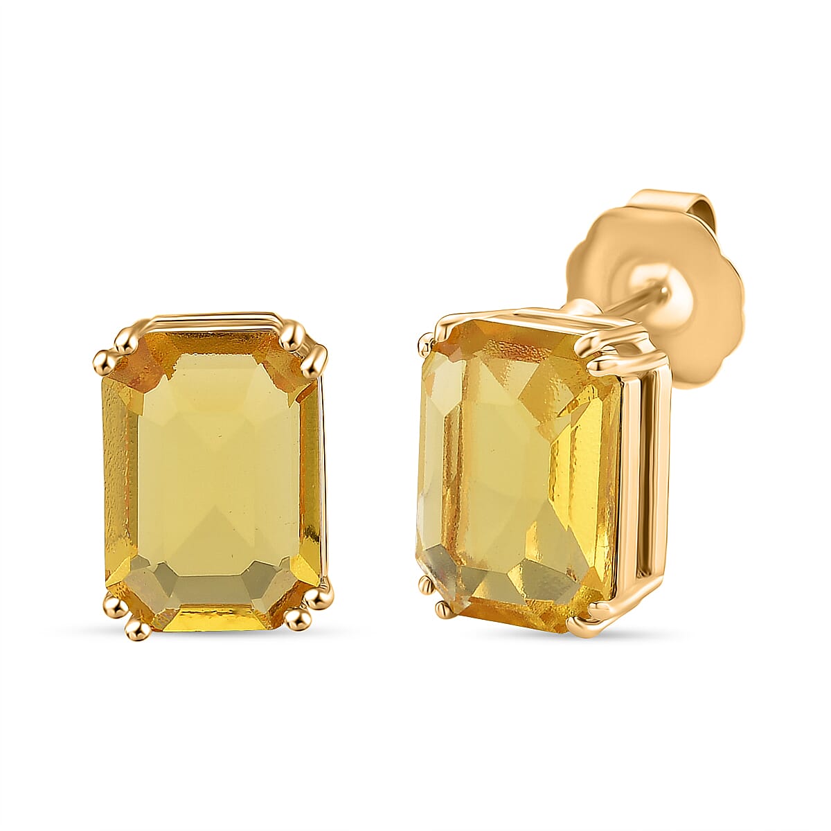 Austrian Yellow Crystal Solitaire Stud Earring with Push Back in Yellow Gold Tone 8162372 0