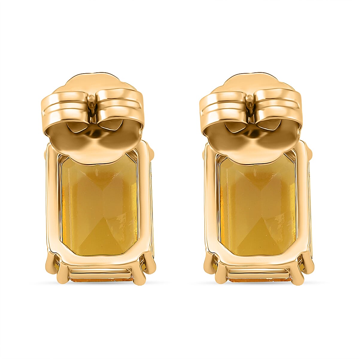 Austrian Yellow Crystal Solitaire Stud Earring with Push Back in Yellow Gold Tone 8162372 5