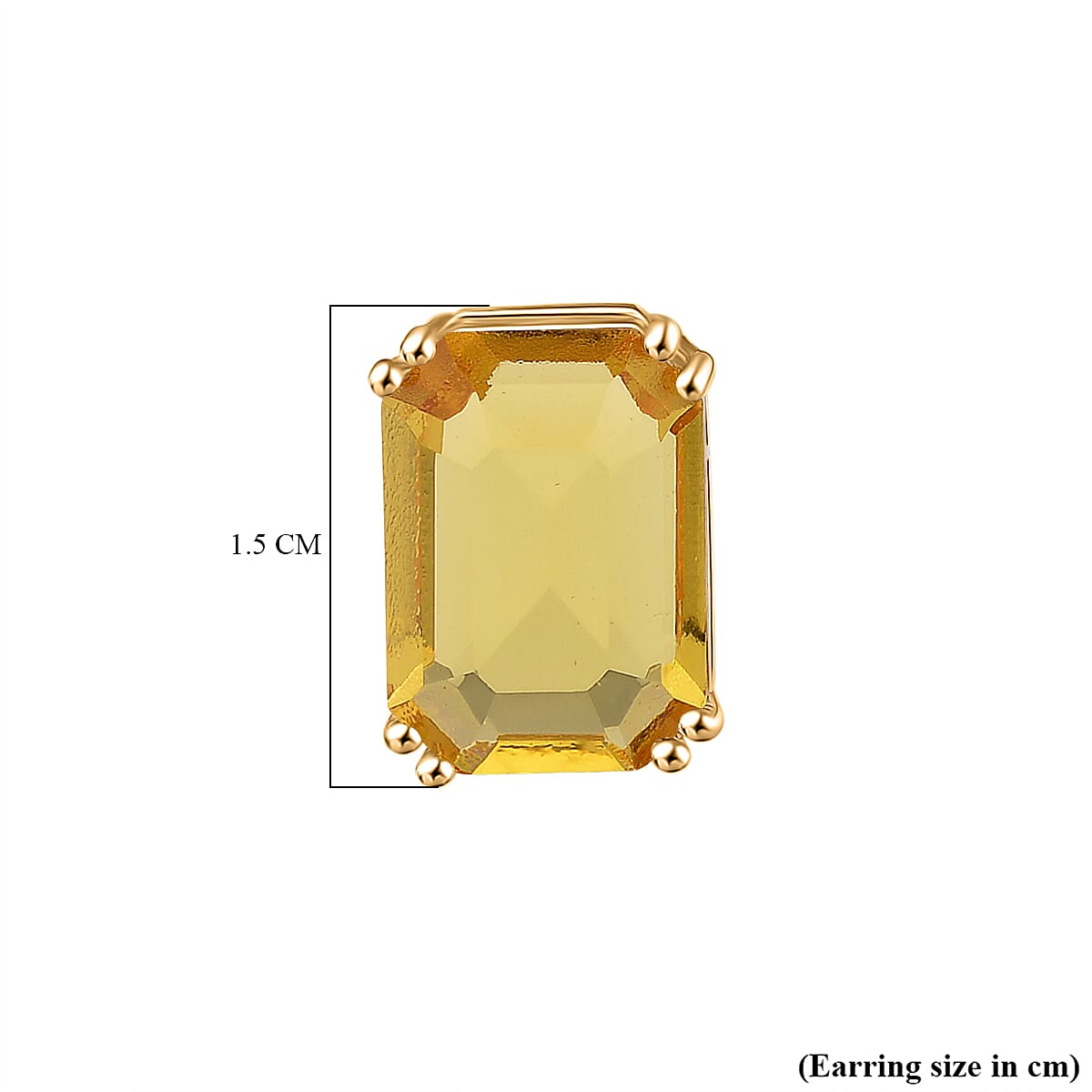 Austrian Yellow Crystal Solitaire Stud Earring with Push Back in Yellow Gold Tone 8162372 6