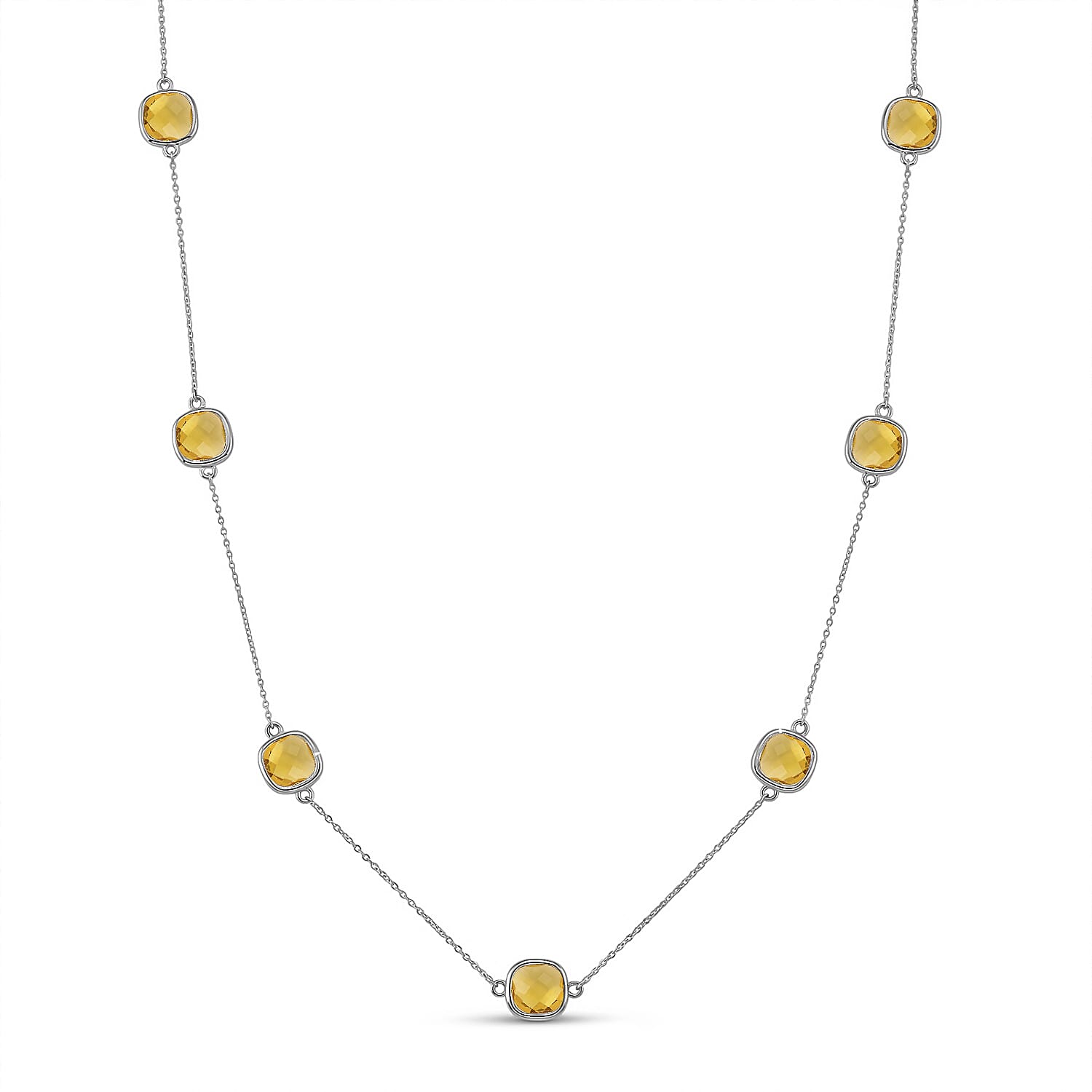 Designer Inspired- Austrian Yellow Crystal Necklace (Size - 30+2 EXT) 8431916 0