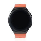 Automatic Round Multifunctional Smartwatch - Steps, Sleep, Heart Rate, Blood, Spo2. with Orange Silicone Strap