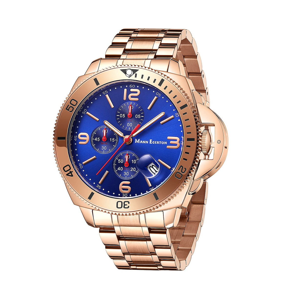 Limited Edition Mann Egerton Hand Assembled Time Guarder Rose Seiko Quartz Chronograph Movement Watch 7674470 3