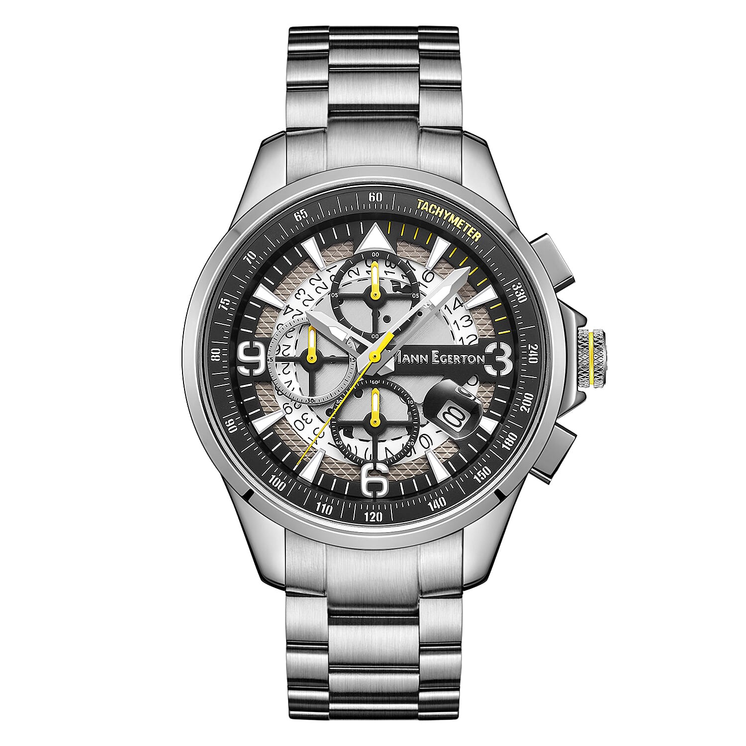 Limited Edition Mann Egerton Hand Assembled Time Guarder Silver Seiko Quartz Chronograph Movement Watch 7674471 0