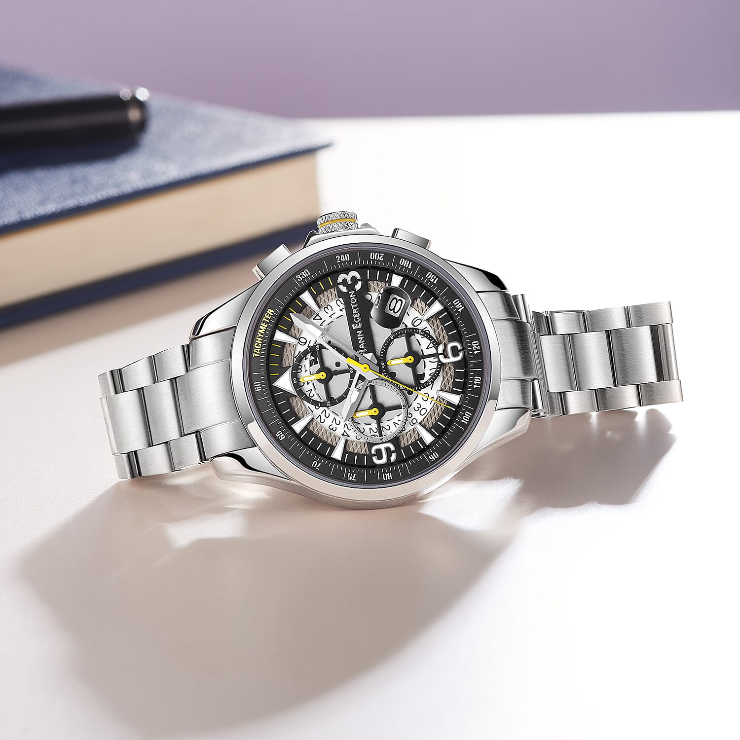 Limited Edition Mann Egerton Hand Assembled Time Guarder Silver Seiko Quartz Chronograph Movement Watch 7674471 3