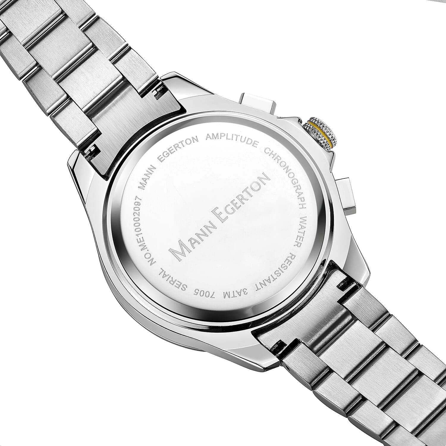 Limited Edition Mann Egerton Hand Assembled Time Guarder Silver Seiko Quartz Chronograph Movement Watch 7674471 5