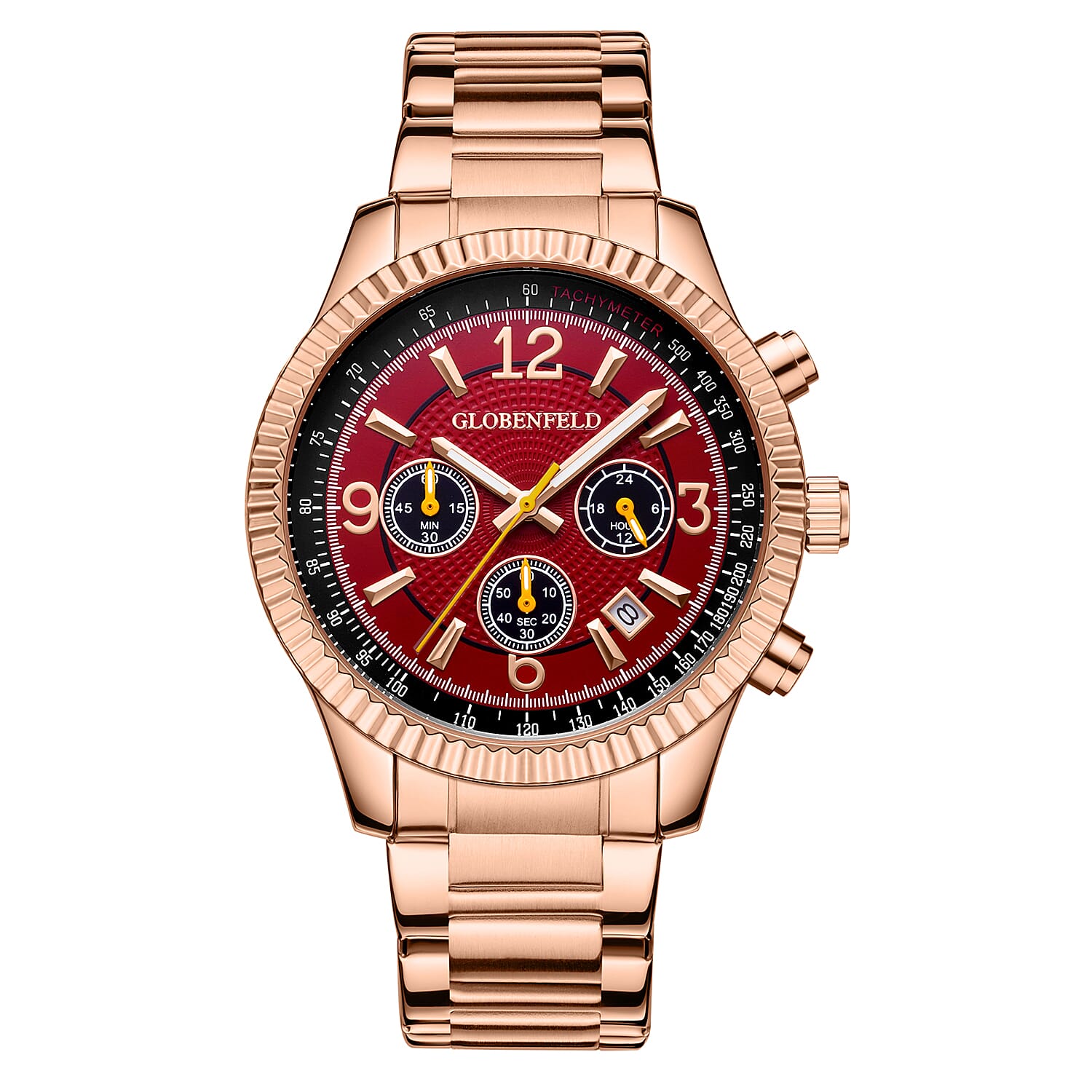 Hand Assembled Globenfeld Limited Edt. Expedient Rose Red Dial Watch With 5 Year Warranty 7771506 0