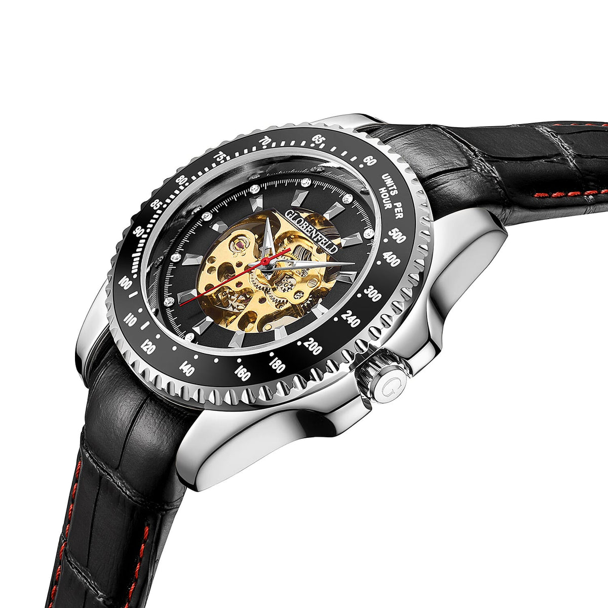 Hand Assembled Globenfeld Limited Edition Cage Black Watch 7771525 2