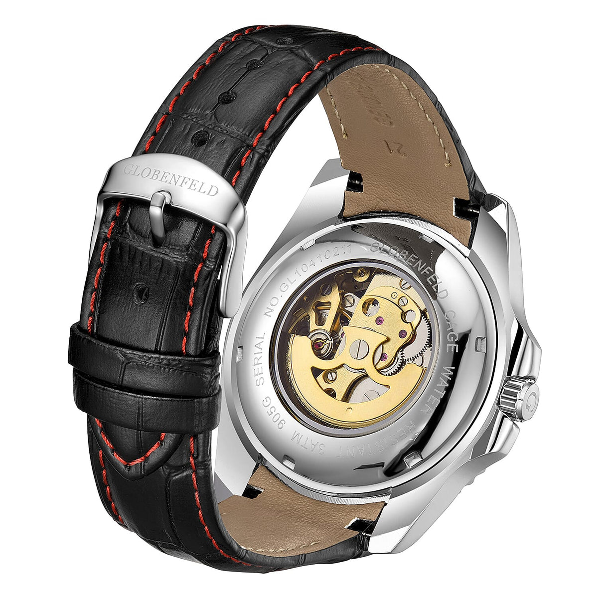 Hand Assembled Globenfeld Limited Edition Cage Black Watch 7771525 3