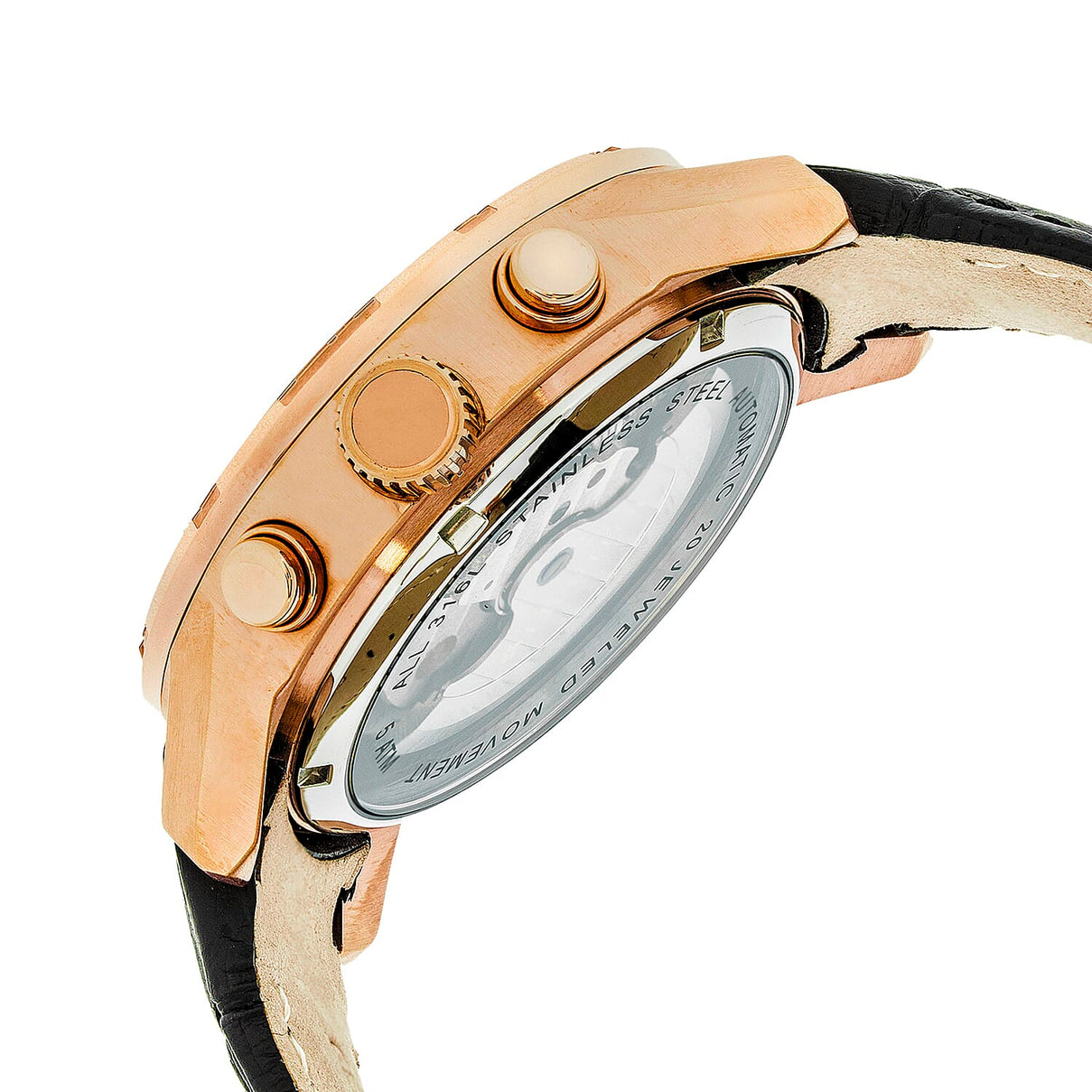 Heritor Automatic Hannibal Black Analog Dial 5 ATM Mens Watch in Black Genuine Leather Strap 7782883 1