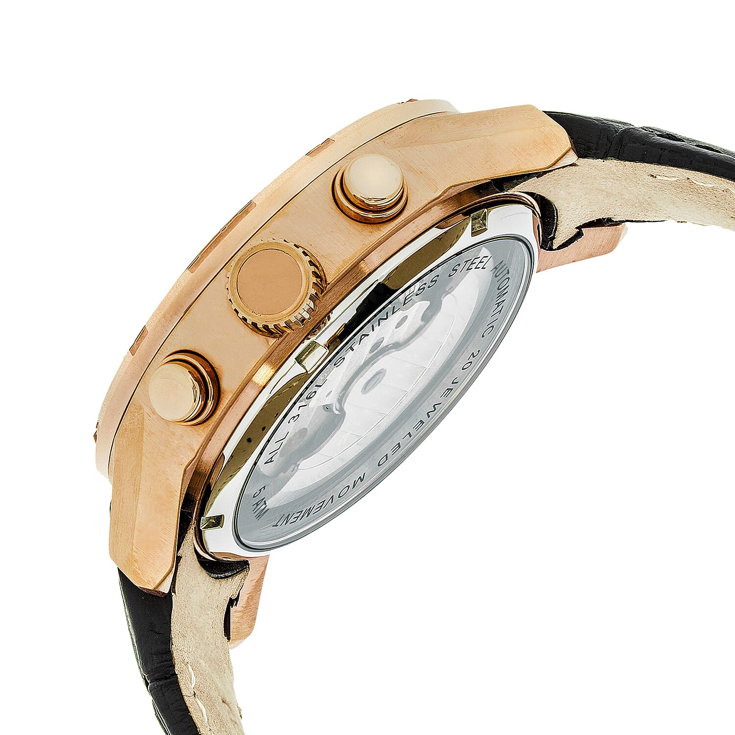 Heritor Automatic Hannibal Black Analog Dial 5 ATM Mens Watch in Black Genuine Leather Strap 7782883 1