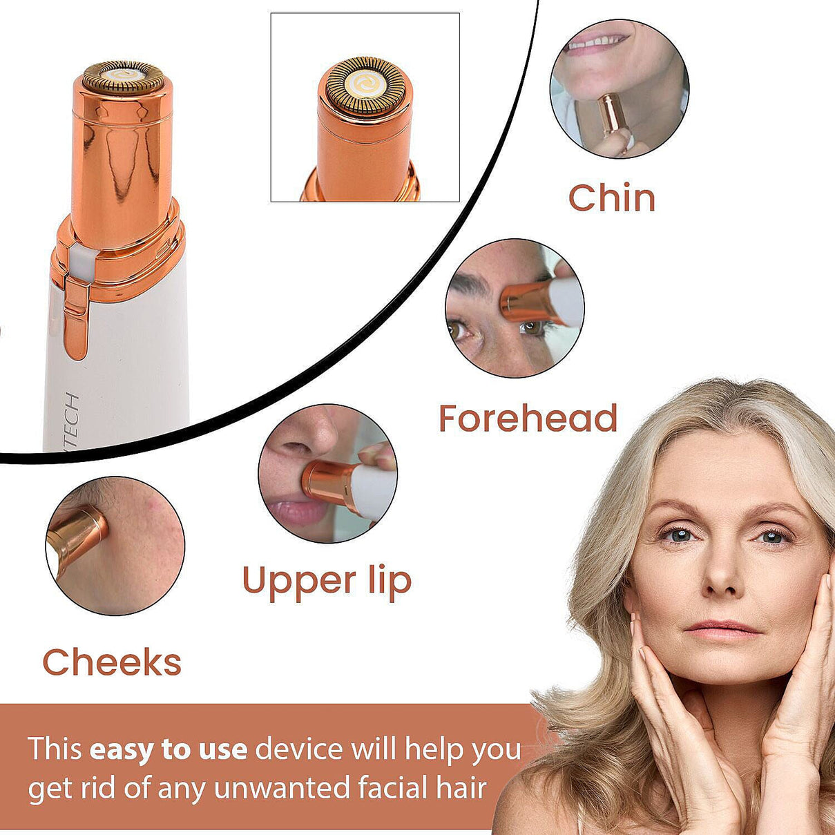 BEAUTECH: Hair Removal Device (White) (1xAA Battery Not Included)Â  3671197 3