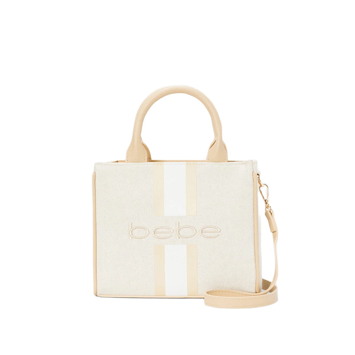 BEBE Vegan Leather Mini Canvas Satchel - Almond 8235084 0