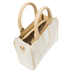 BEBE Vegan Leather Mini Canvas Satchel - Almond