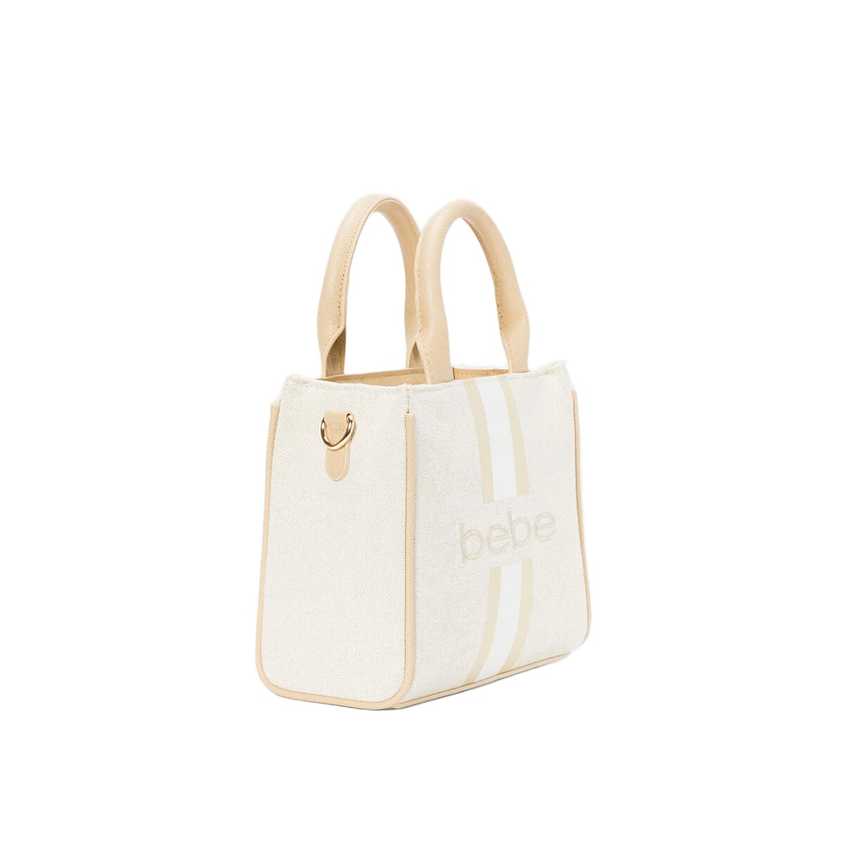 BEBE Vegan Leather Mini Canvas Satchel - Almond 8235084 3