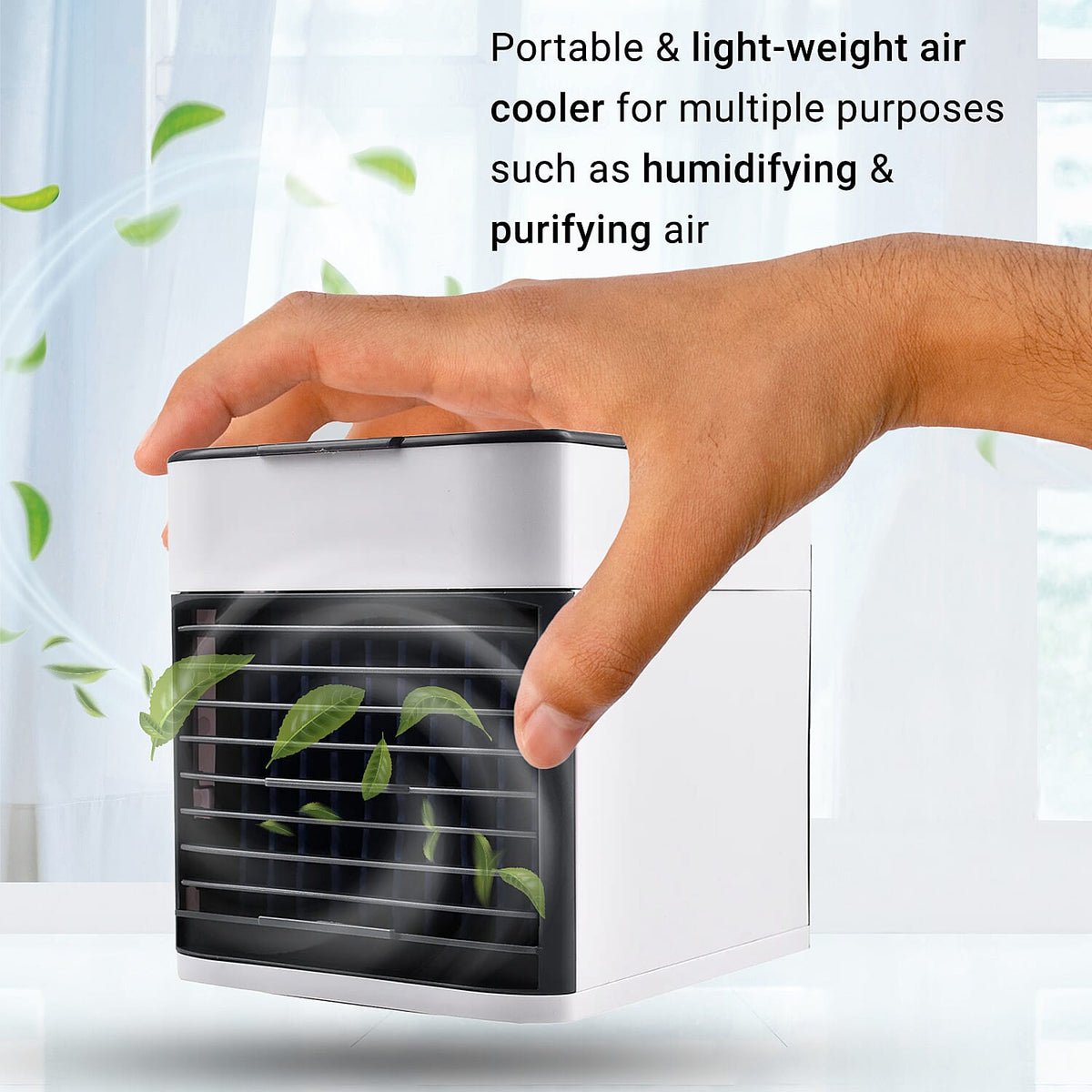 BESTSELLER- Mini Portable Air Cooler- Fan- Humidifier with 3 Speed Settings - White &amp; Black 7312357 3