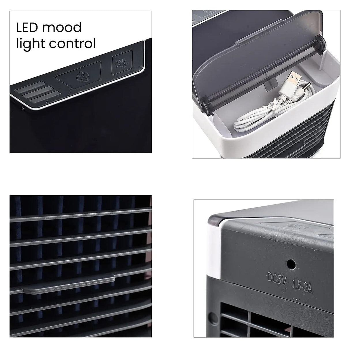 BESTSELLER- Mini Portable Air Cooler- Fan- Humidifier with 3 Speed Settings - White &amp; Black 7312357 7